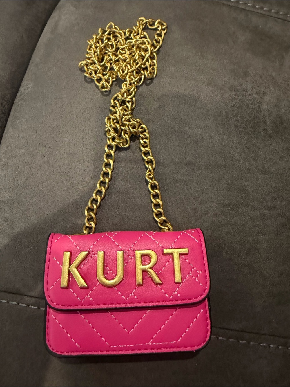 Designer Inspired Small Pink Chain Crossbody Bag wallet purse Kurt Geiger